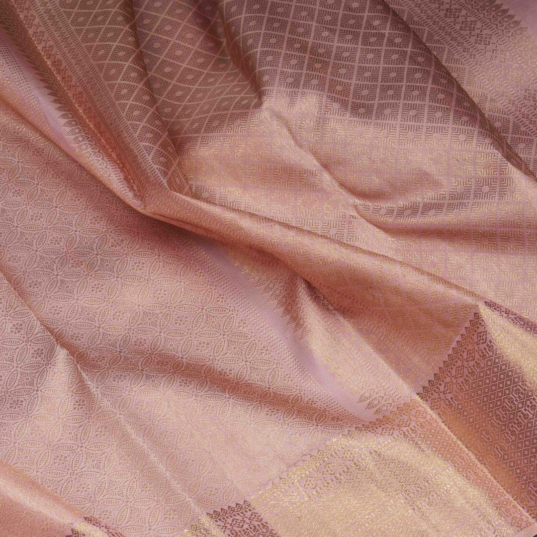 Close-up of pink fabric with subtle pattern