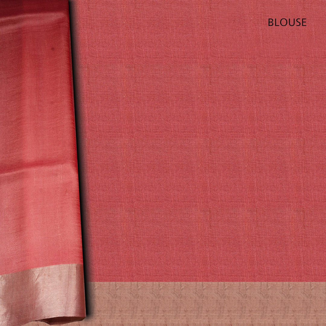 Blouse of Handwoven multicolour Tussar silk Saree