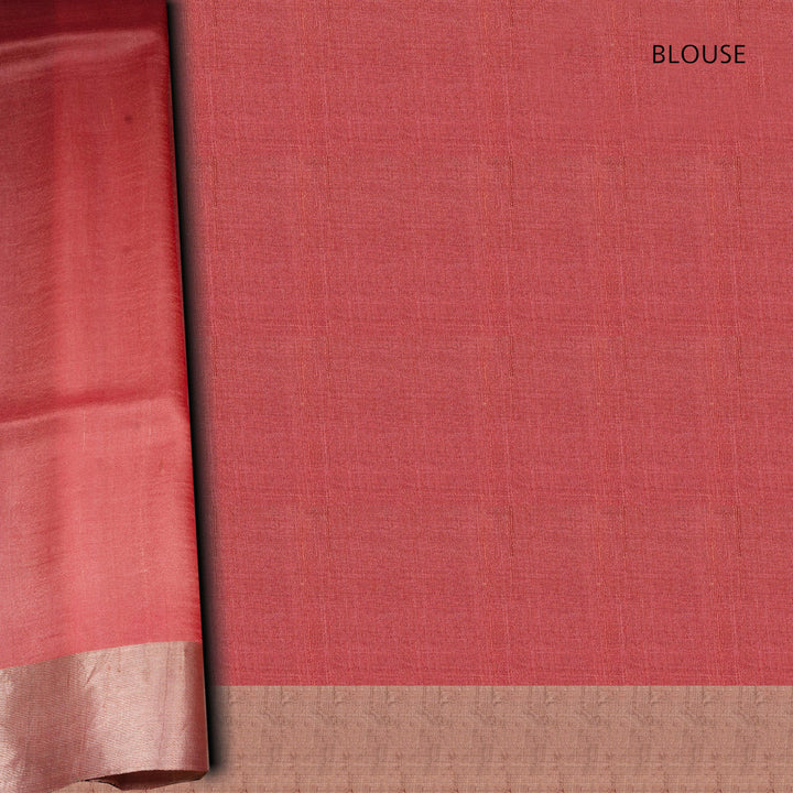 Blouse of Handwoven multicolour Tussar silk Saree