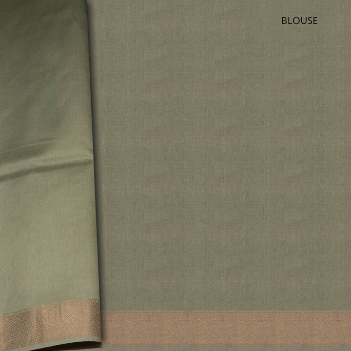 Blouse of Handwoven offwhite kora tussar  silk Saree