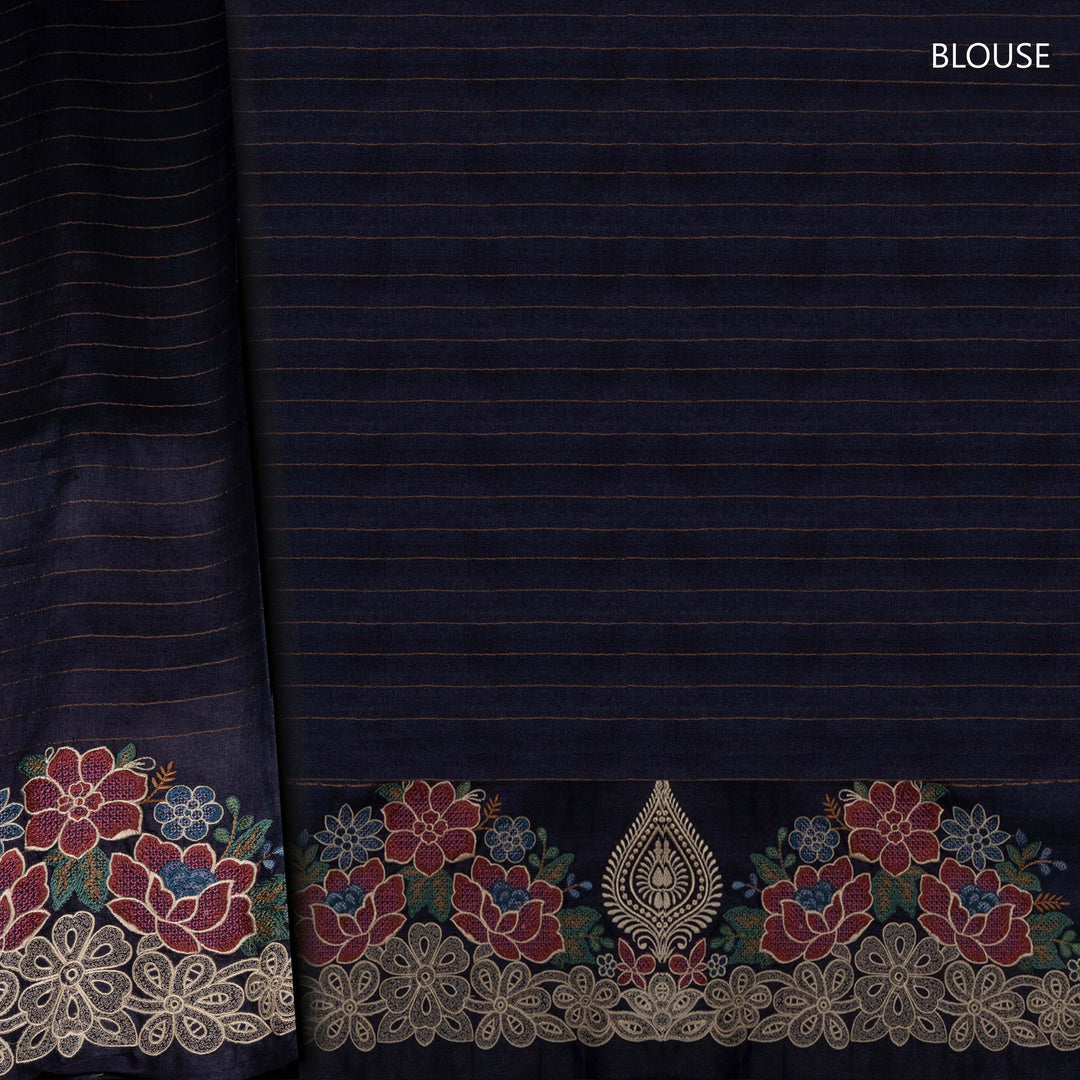 Blouse of  Handwoven embroided  tussar  silk Saree