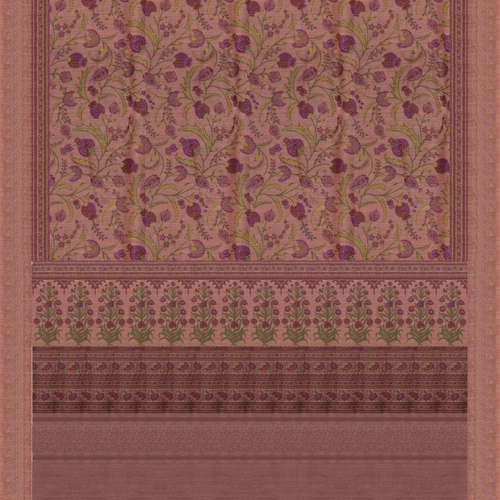 Pallu of Handwoven  dusty pink moonga  tussar  silk Saree