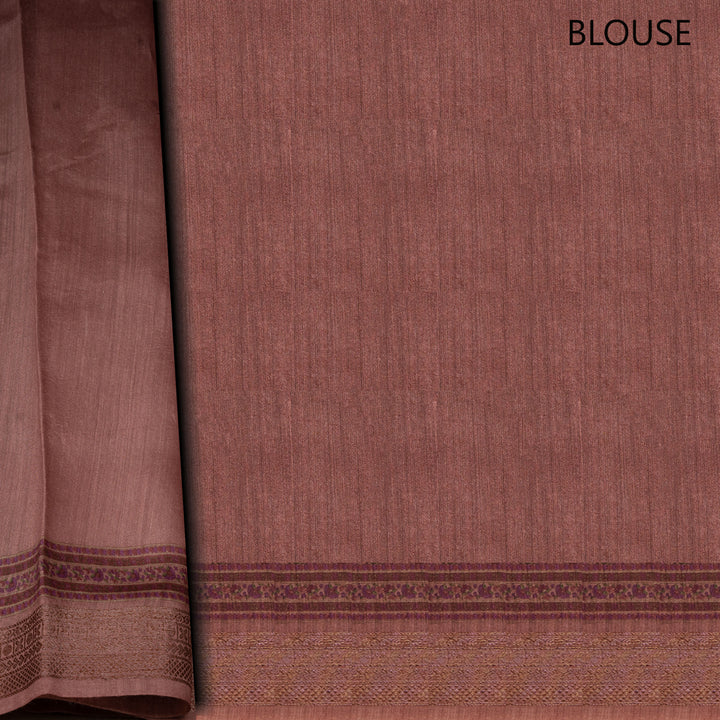 Blouse of Handwoven  dusty pink moonga  tussar  silk Saree