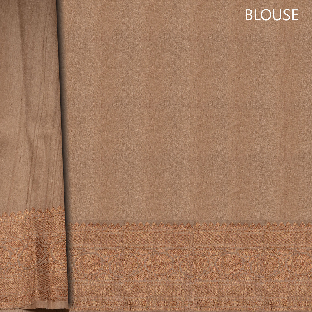 Blouse of Handwoven peach  tussar  silk Saree 