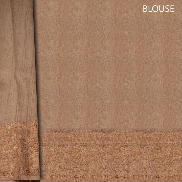 Blouse of Handwoven peach  tussar  silk Saree 