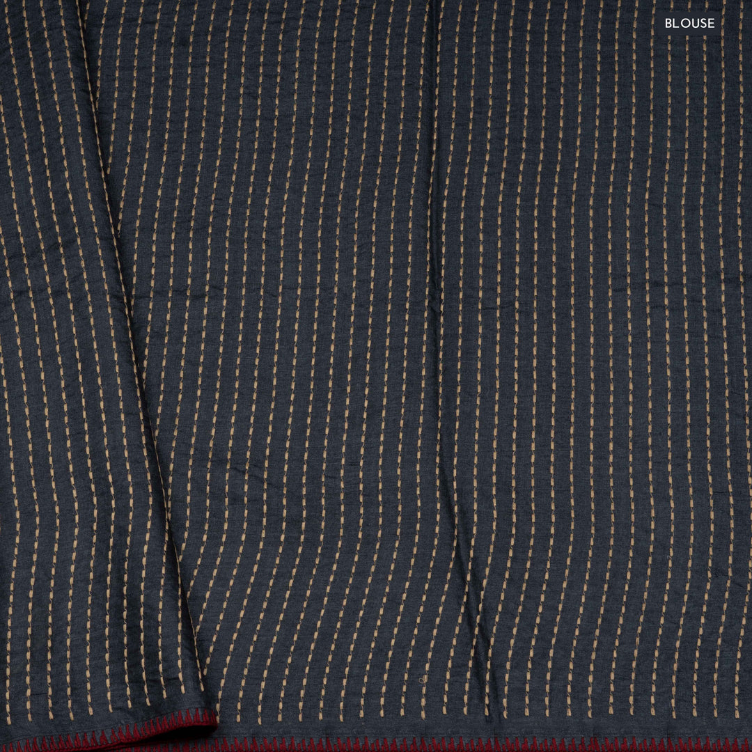 Blouse of Handwoven Multicolour Tussar silk Saree