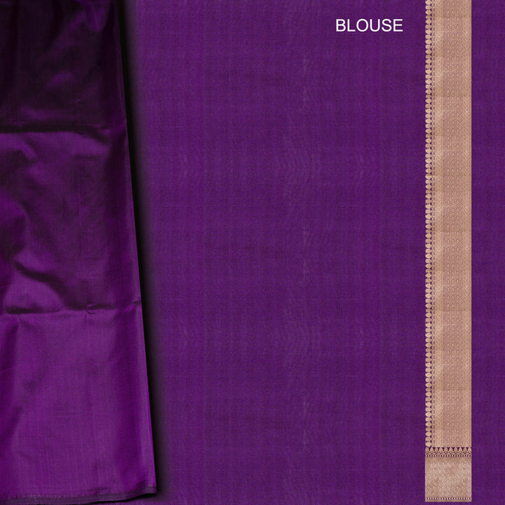Purple fabric with a beige border labeled 'BLOUSE'.