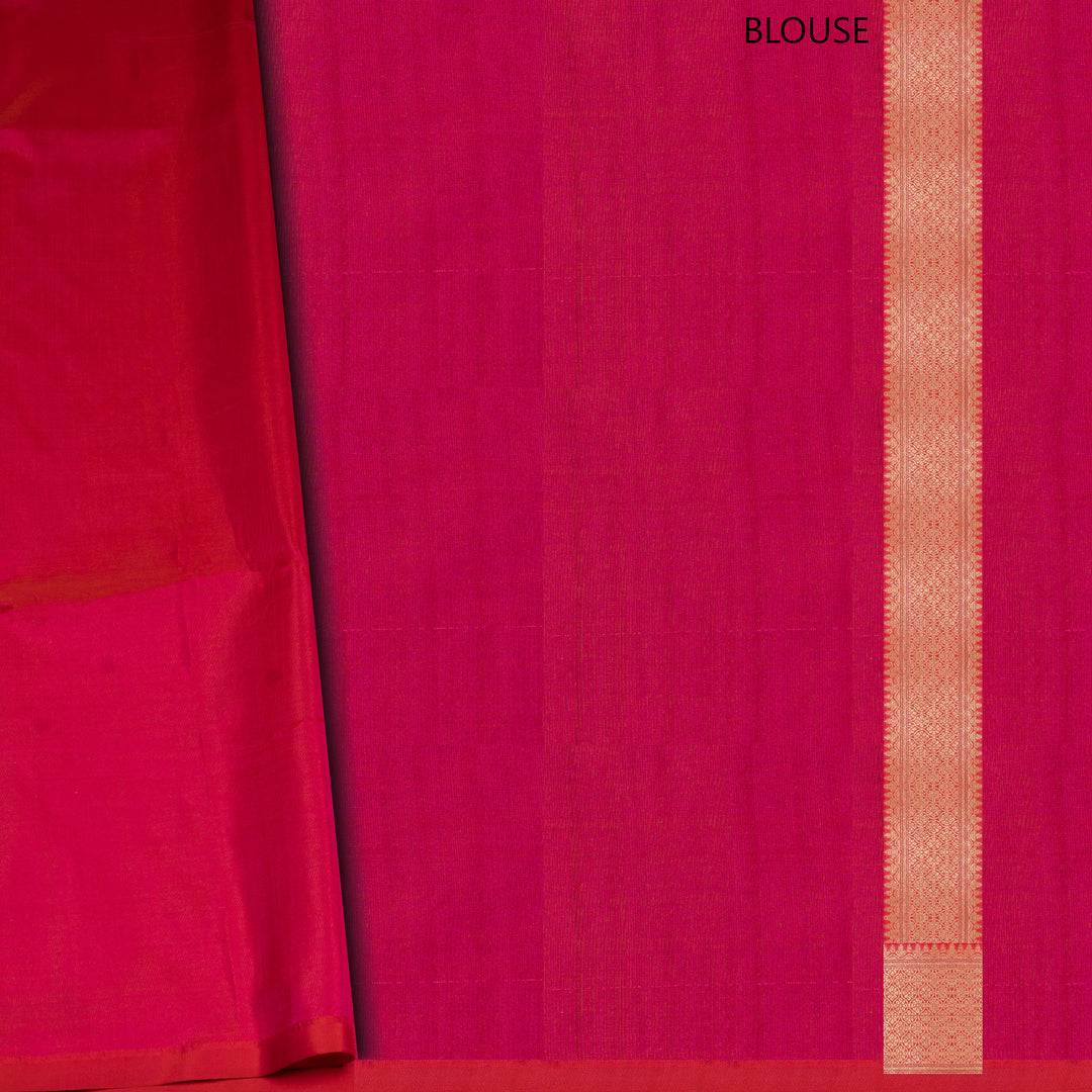 Blouse of Handwoven Pink Banarasi Kattan silk Saree