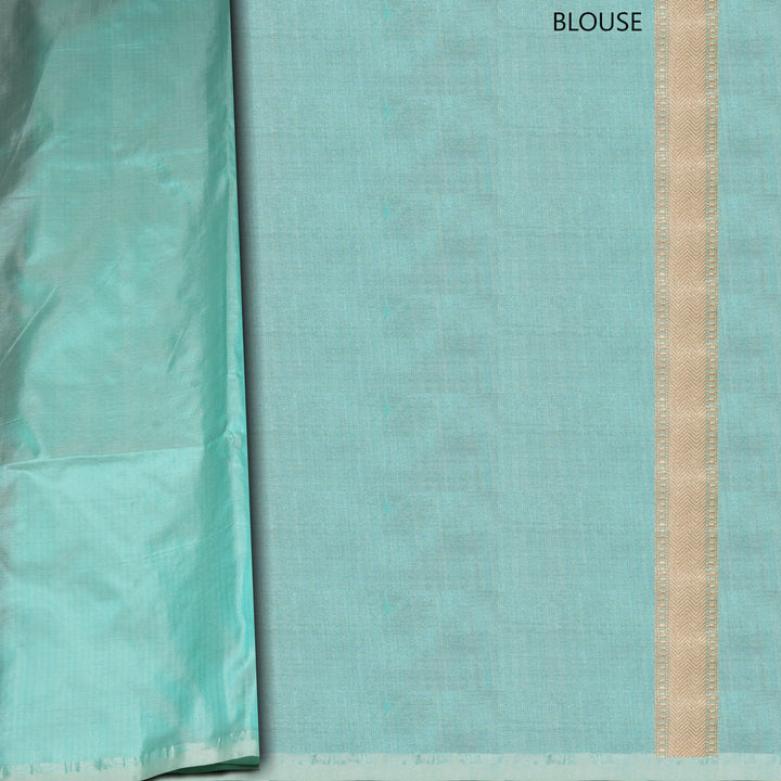 Light blue fabric with a beige border, labeled 'BLOUSE'.