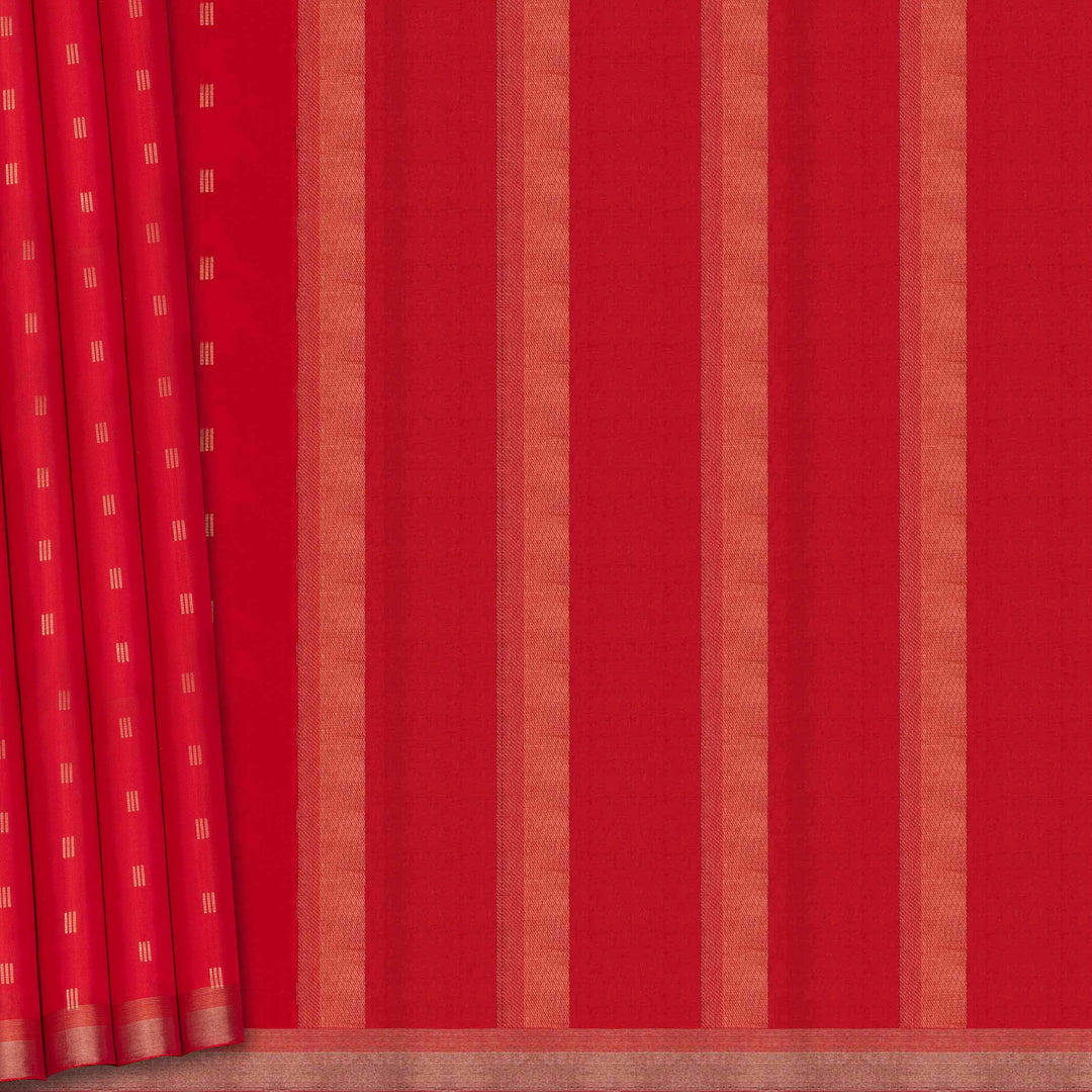 Red striped fabric with a subtle pattern on a plain background