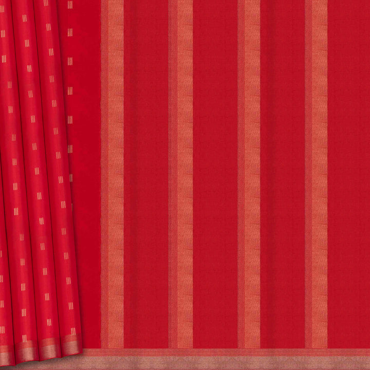 Red striped fabric with a subtle pattern on a plain background