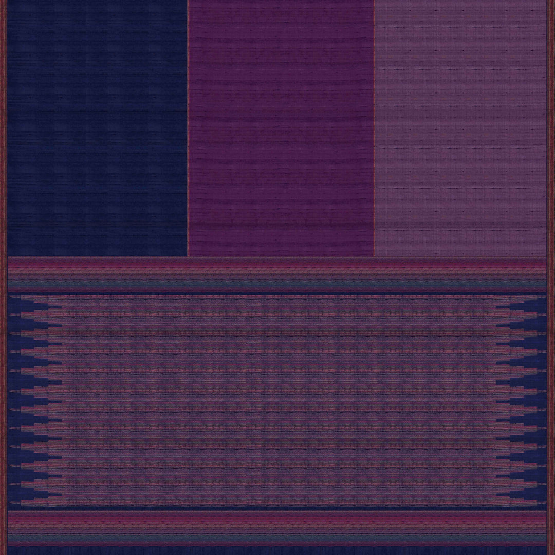 Pallu of Handwoven Multicolor Dupion soft silk Saree