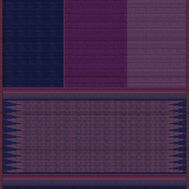 Pallu of Handwoven Multicolor Dupion soft silk Saree