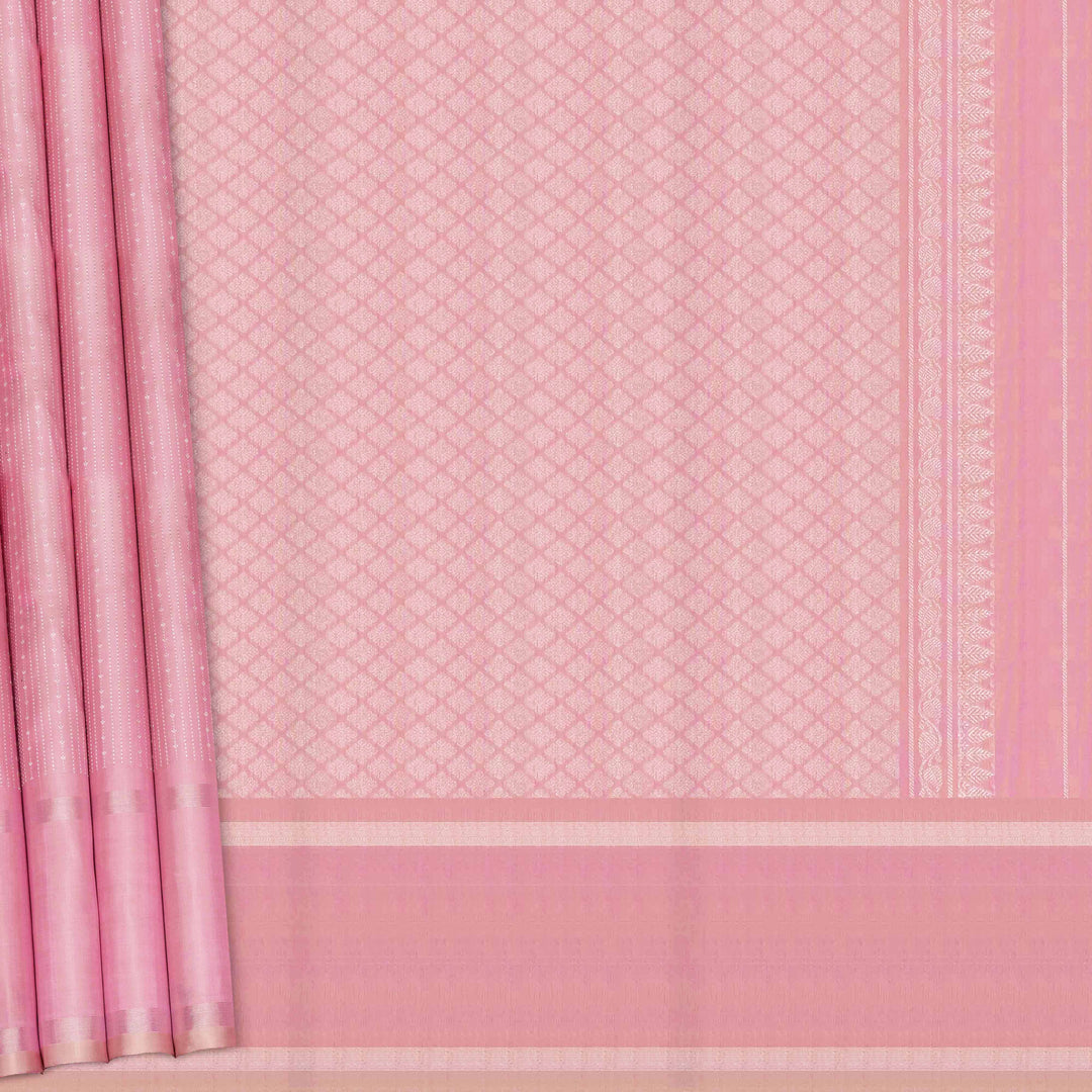 Pink curtain with a geometric patterned design