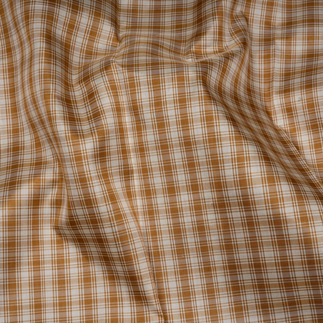 Closeup of Handwoven Beige with Blue Kanjivaram silk Saree