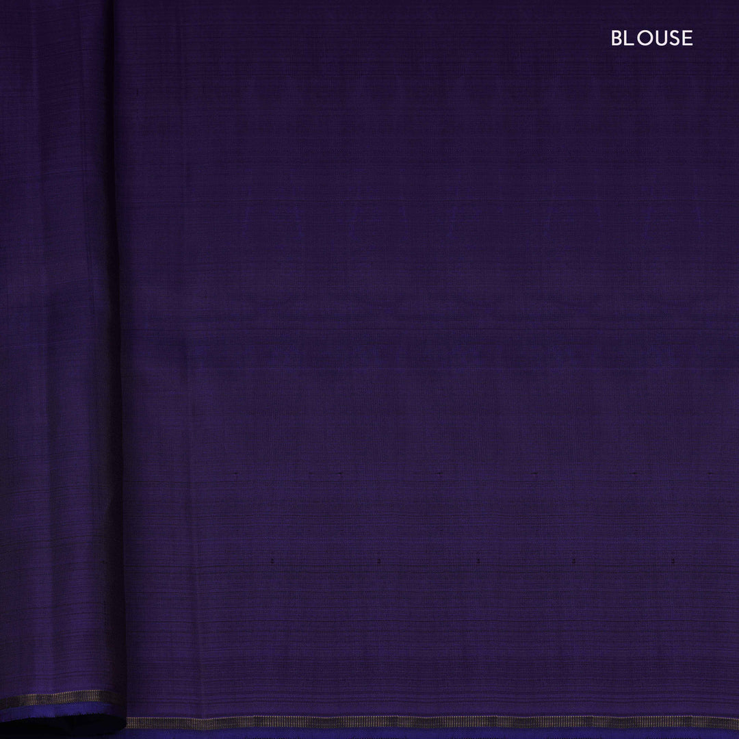 Blouse of Handwoven Green with blue Kanjivaram silk Saree