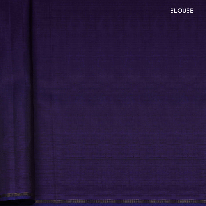 Blouse of Handwoven Green with blue Kanjivaram silk Saree