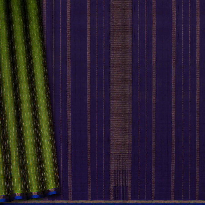 Striped fabric with green and purple colors