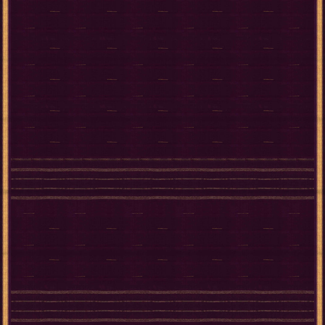 Pallu  of Handwoven Purple Kanjivaram silk Saree