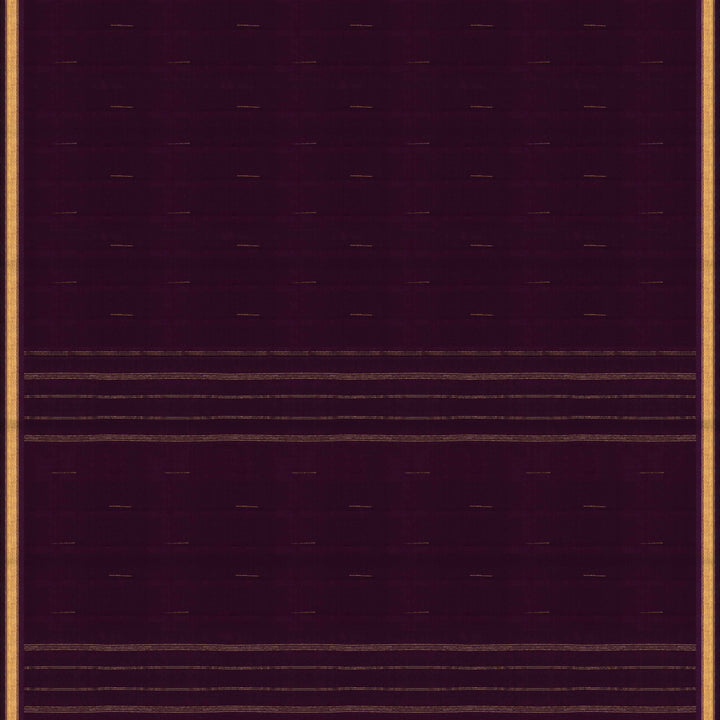 Pallu  of Handwoven Purple Kanjivaram silk Saree