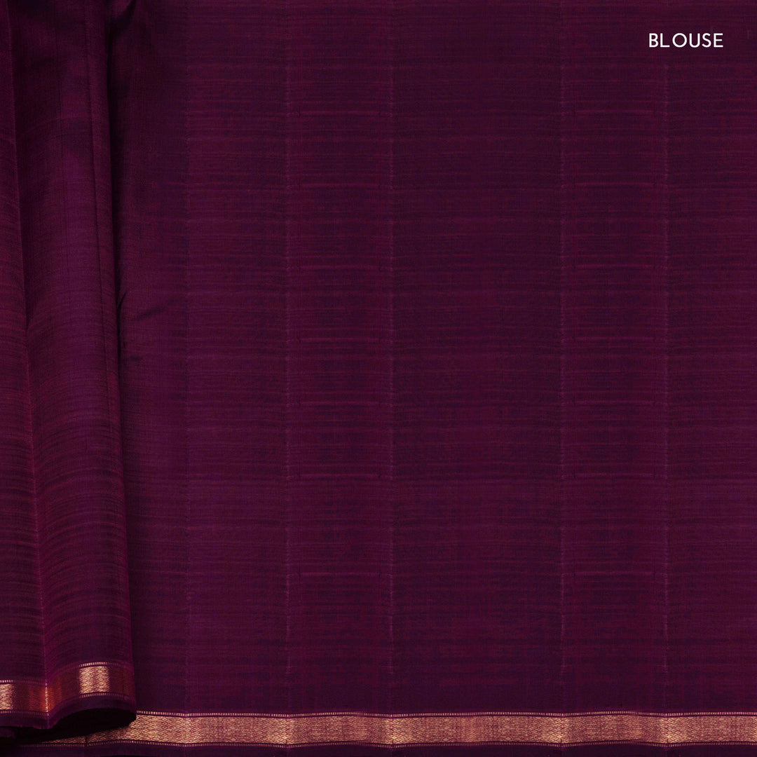 Blouse of Handwoven Purple Kanjivaram silk Saree