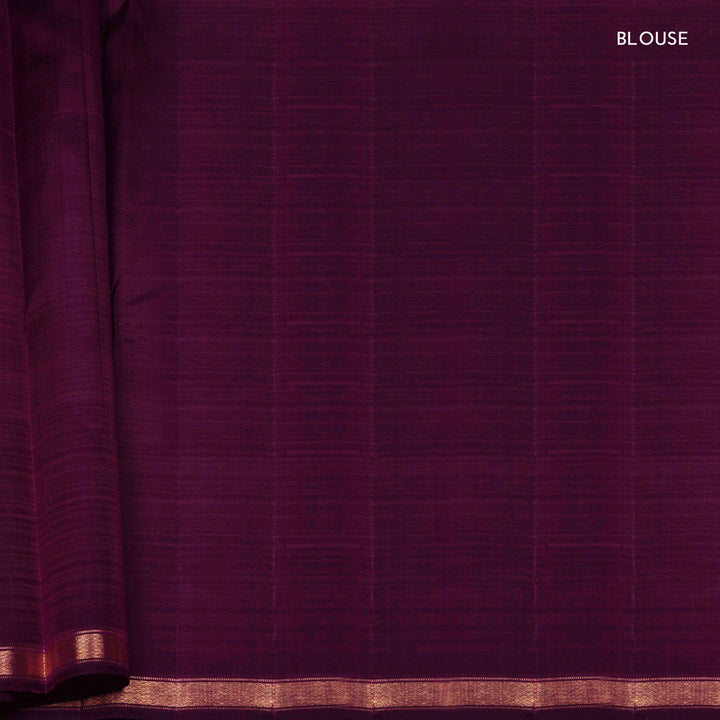 Blouse of Handwoven Purple Kanjivaram silk Saree
