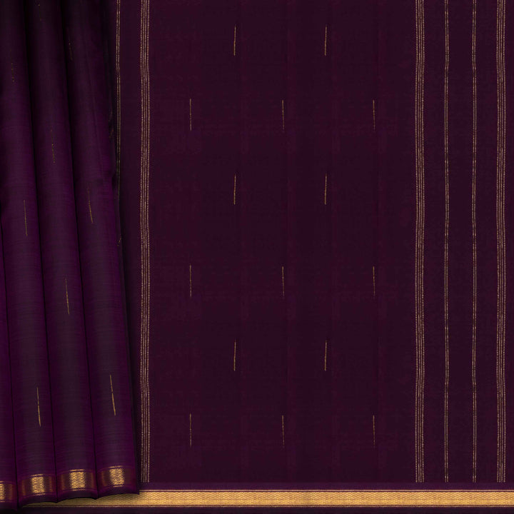 Purple fabric with gold stripes and border