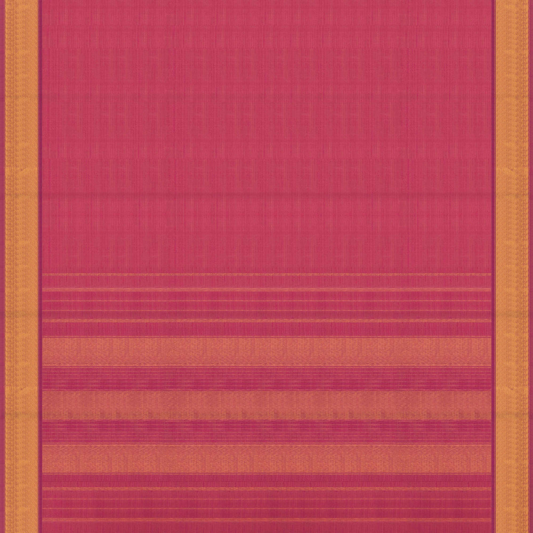 Pallu of Handwoven Pink Kanjivaram silk Saree