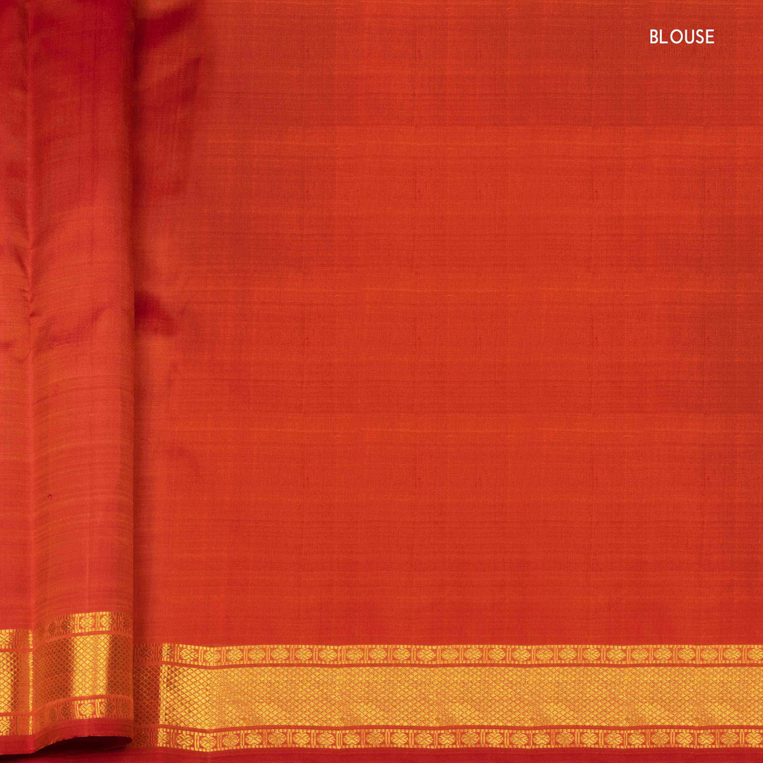 Red blouse with gold border and text 'BLOUSE' in the corner