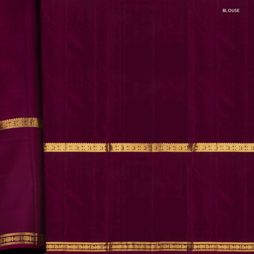 Blouse of Handwoven Black Ganga Jamuna Kanjivaram silk Saree