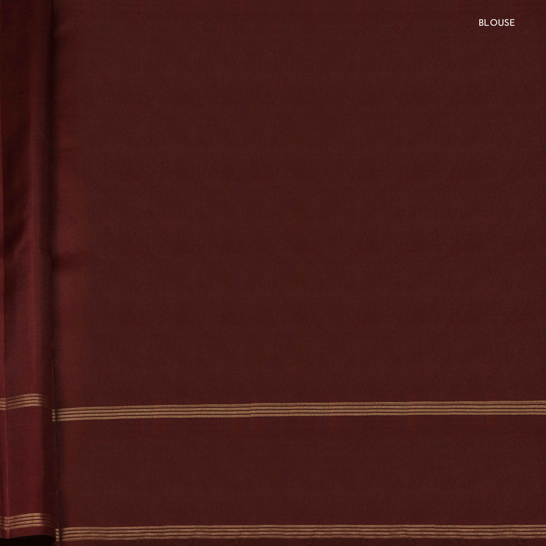 Blouse of Handwoven Brown Kanjivaram silk Saree