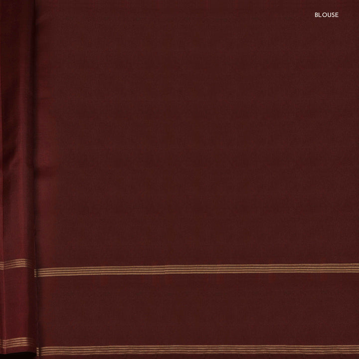 Blouse of Handwoven Brown Kanjivaram silk Saree