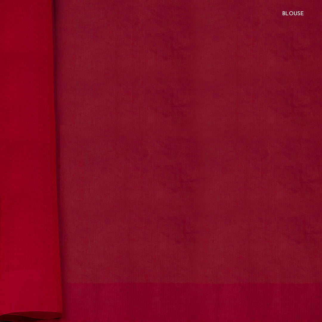 Blouse of Handwoven Yellow  with Pink Silk Cotton Saree