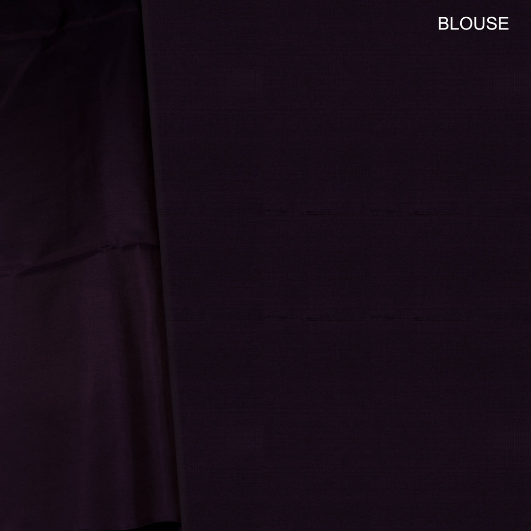 Blouse of Handwoven Mauve with Purple color Soft silk Saree