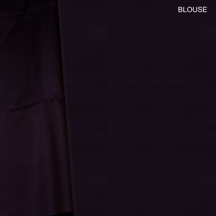 Blouse of Handwoven Mauve with Purple color Soft silk Saree