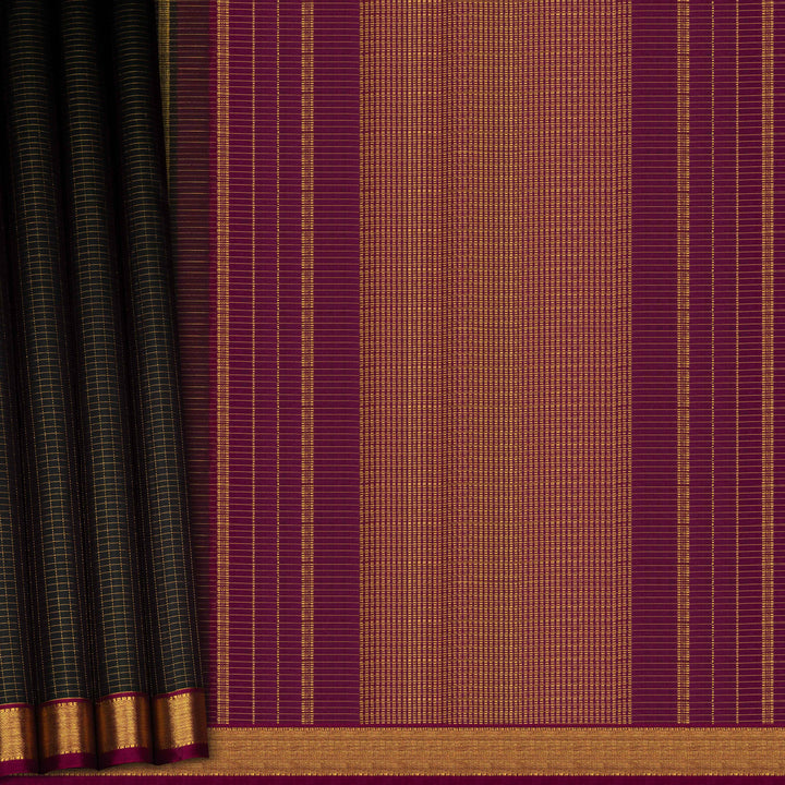 Textured fabric with vertical stripes in brown and purple on a plain background