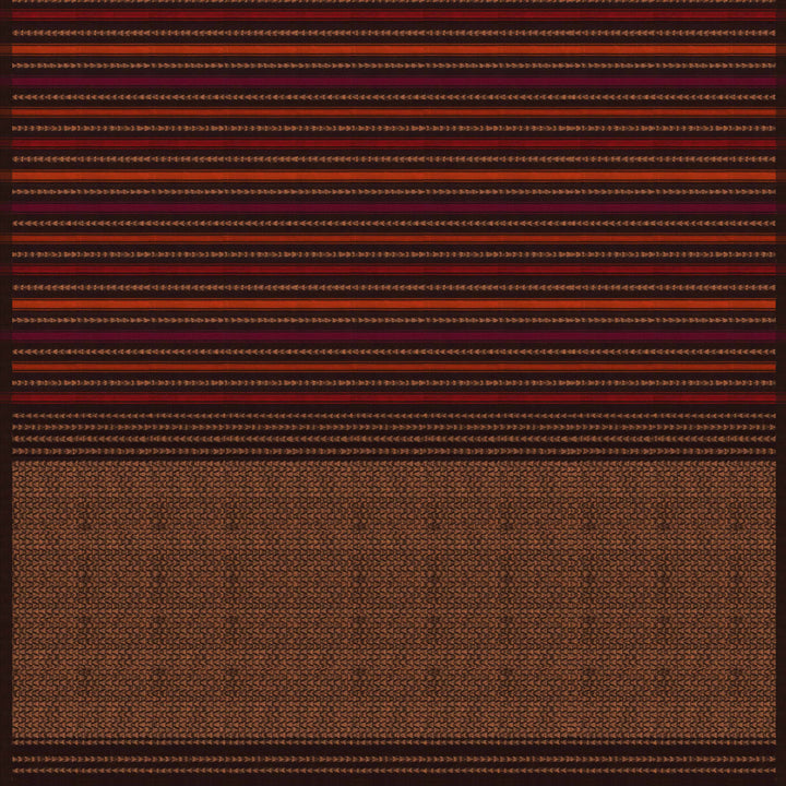 Brown Kora soft silk saree with multicolor vertical stripes and gold zari zigzag pallu