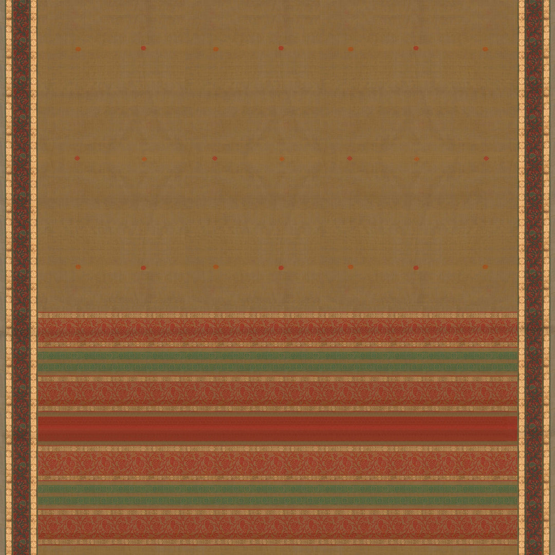 Light Green Kanchi Cotton Saree with Traditional Butta Border 3346T015920DSC