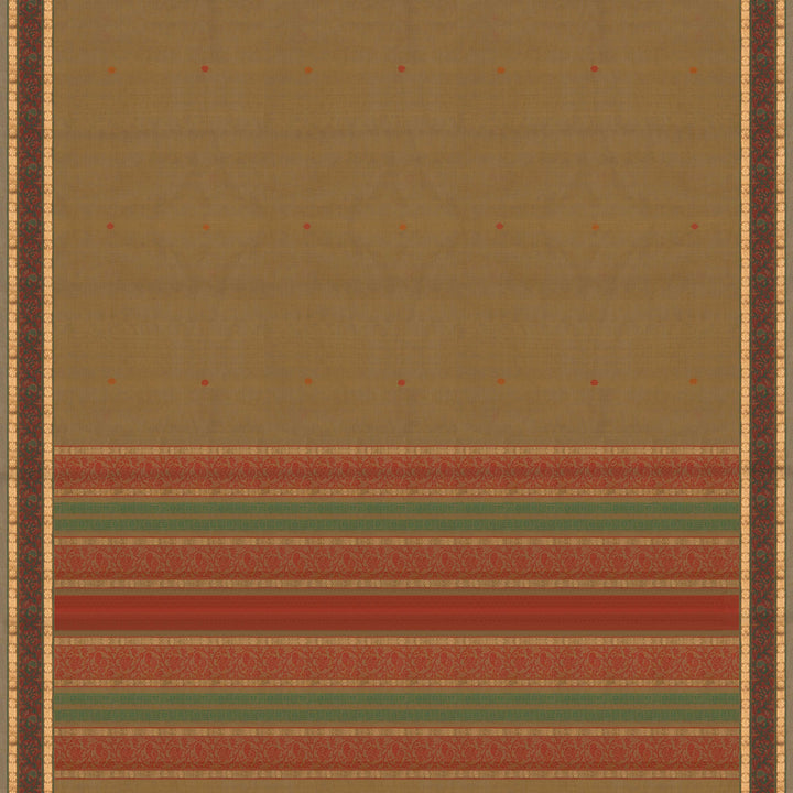 Light Green Kanchi Cotton Saree with Traditional Butta Border 3346T015920DSC