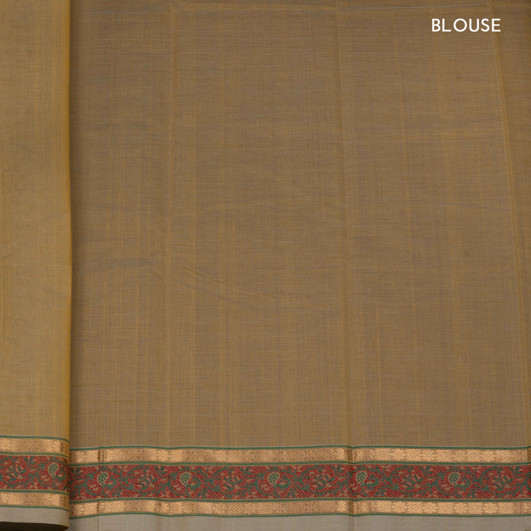 Light Green Kanchi Cotton Saree with Traditional Butta Border 3346T015920DSC