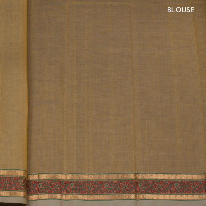 Light Green Kanchi Cotton Saree with Traditional Butta Border 3346T015920DSC