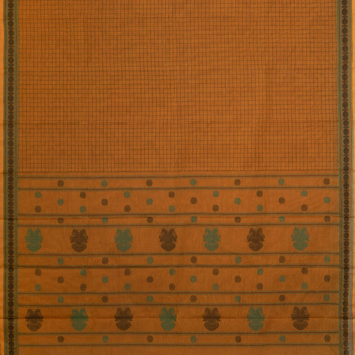 Mustard Kanchi Cotton Saree with Traditional Motifs 3348T015924DSC