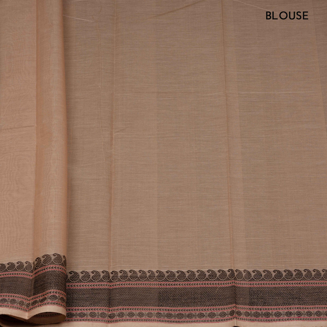 Beige Original Handloom Kanchi Cotton Saree with Traditional Border 3352T015932DSC