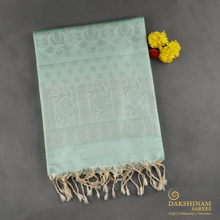 Handwoven Green Soft Silk Saree - 1785T008075DSC