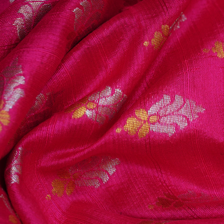 Handwoven Pink Raw silk Fabric - 29T004458DSC
