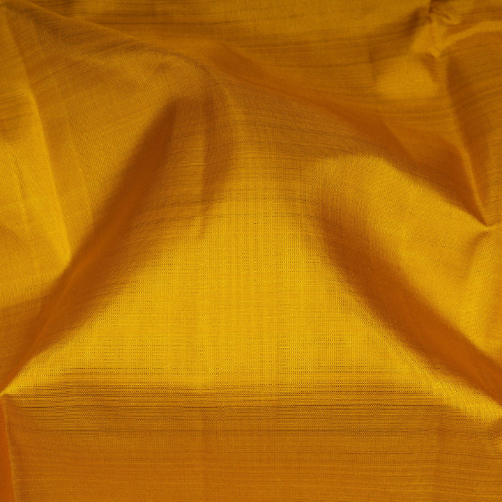 Yellow Kanjivaram Silk Saree with Dual-Tone Aqua Blue Border
