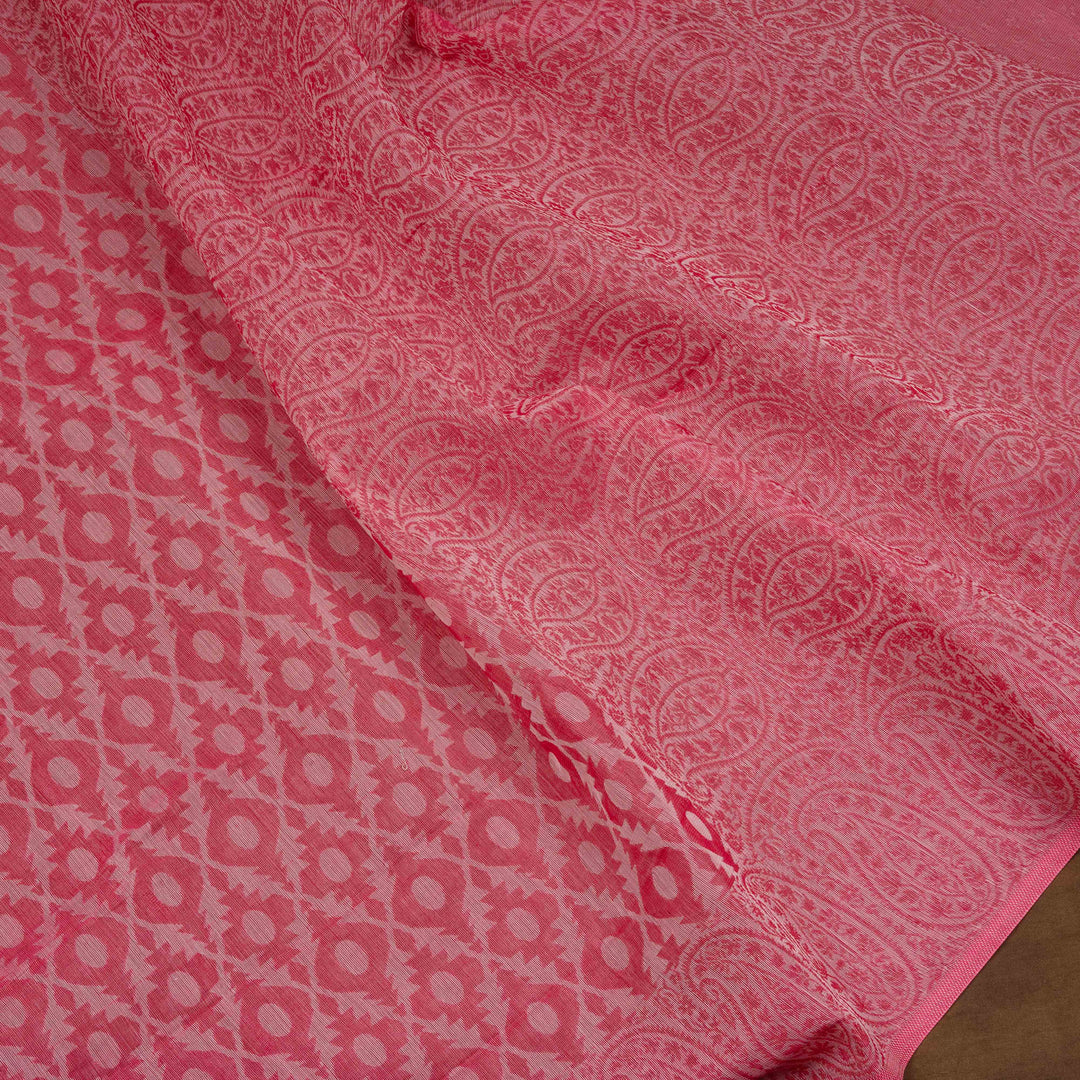 Pink South Cotton Saree with Paisley Border 3359T015697DSC
