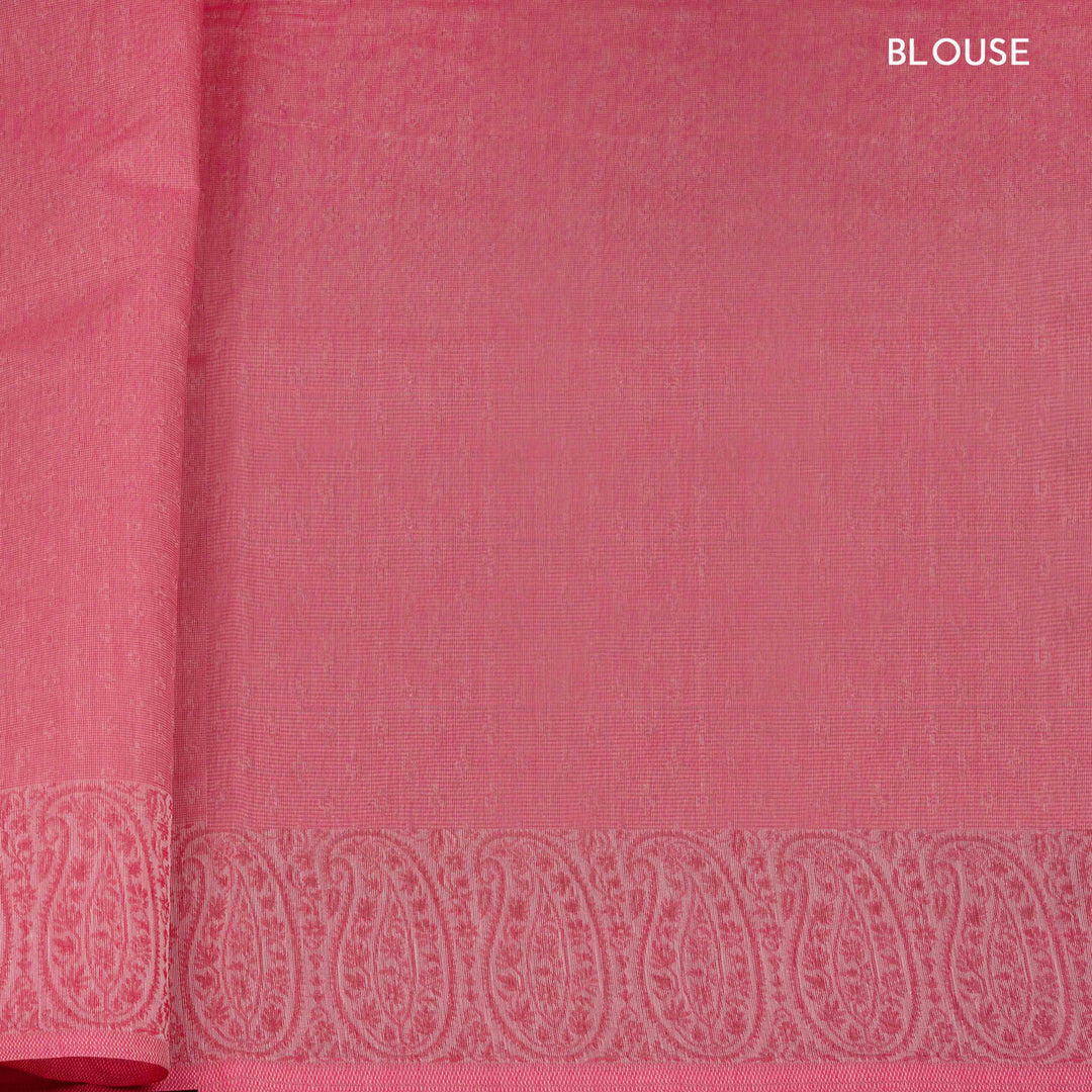 Pink South Cotton Saree with Paisley Border 3359T015697DSC