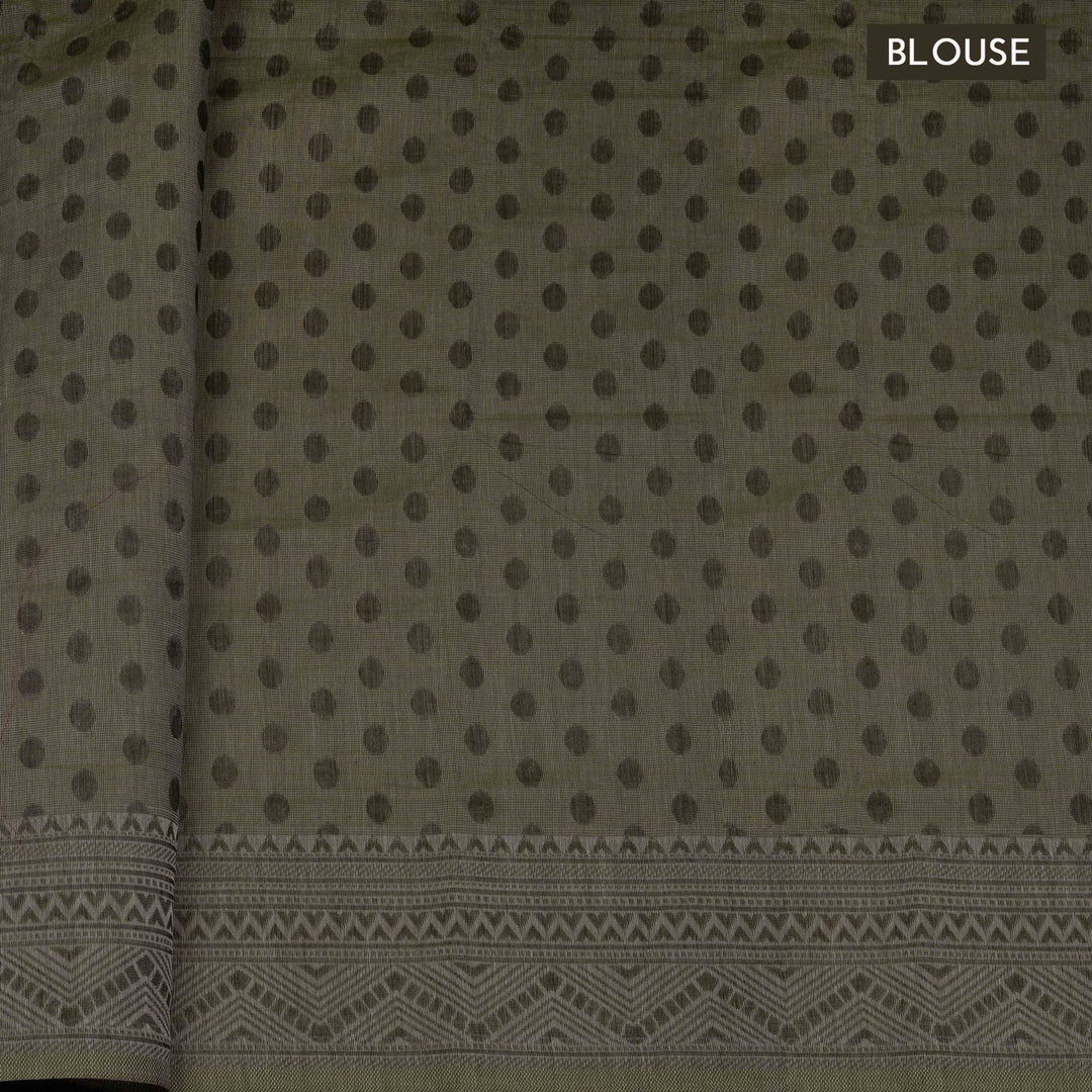 Black South Cotton Saree with Traditional Motif Border 3361T015701DSC