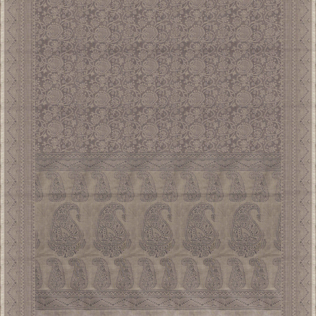 Beige South Cotton Saree with Traditional Motif Border 3363T015700DSC